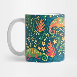 Chameleons and flowers Mug